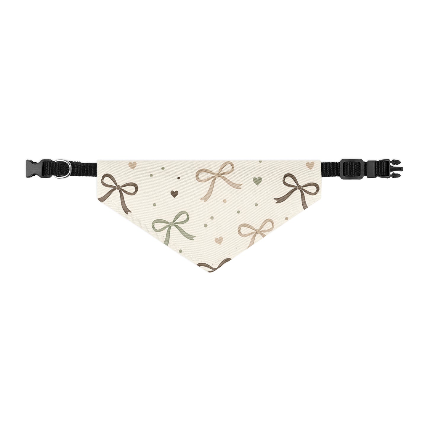 Medium size Cozy Bow Adjustable Pet Bandana Collar with soft bow pattern