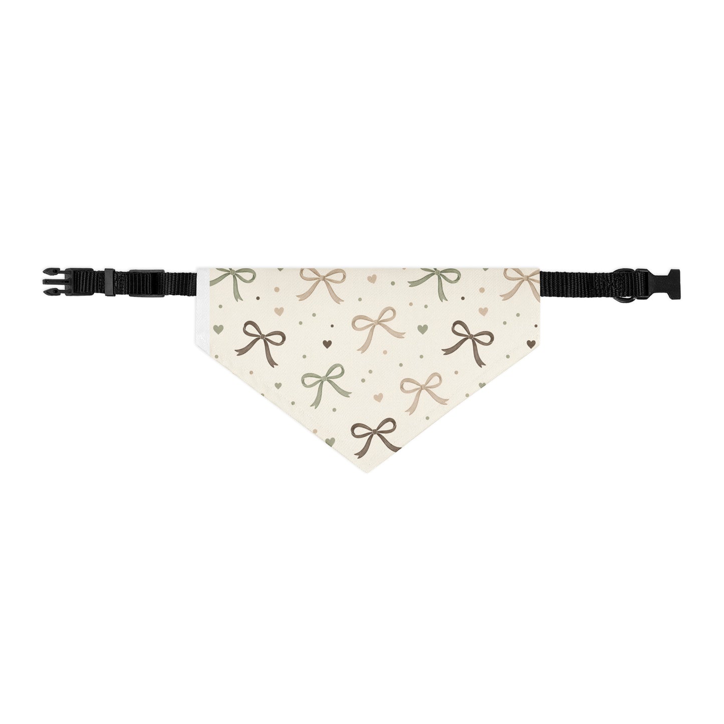Small size Cozy Bow Adjustable Pet Bandana Collar with black adjustable collar