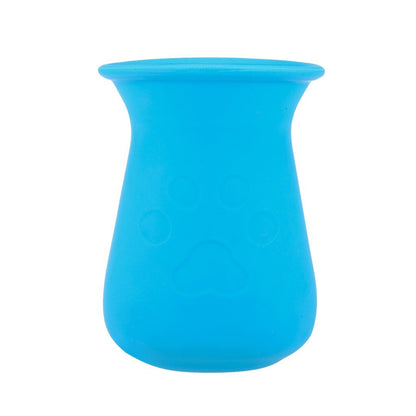 Blue 2-in-1 pet paw cleaner cup for dogs and cats