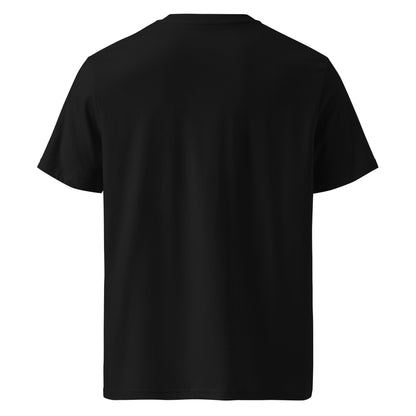 Back view of black Pawgrammer organic cotton T-shirt