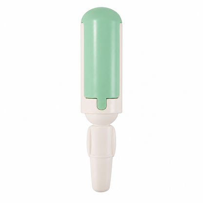 Green reusable pet hair and lint remover roller