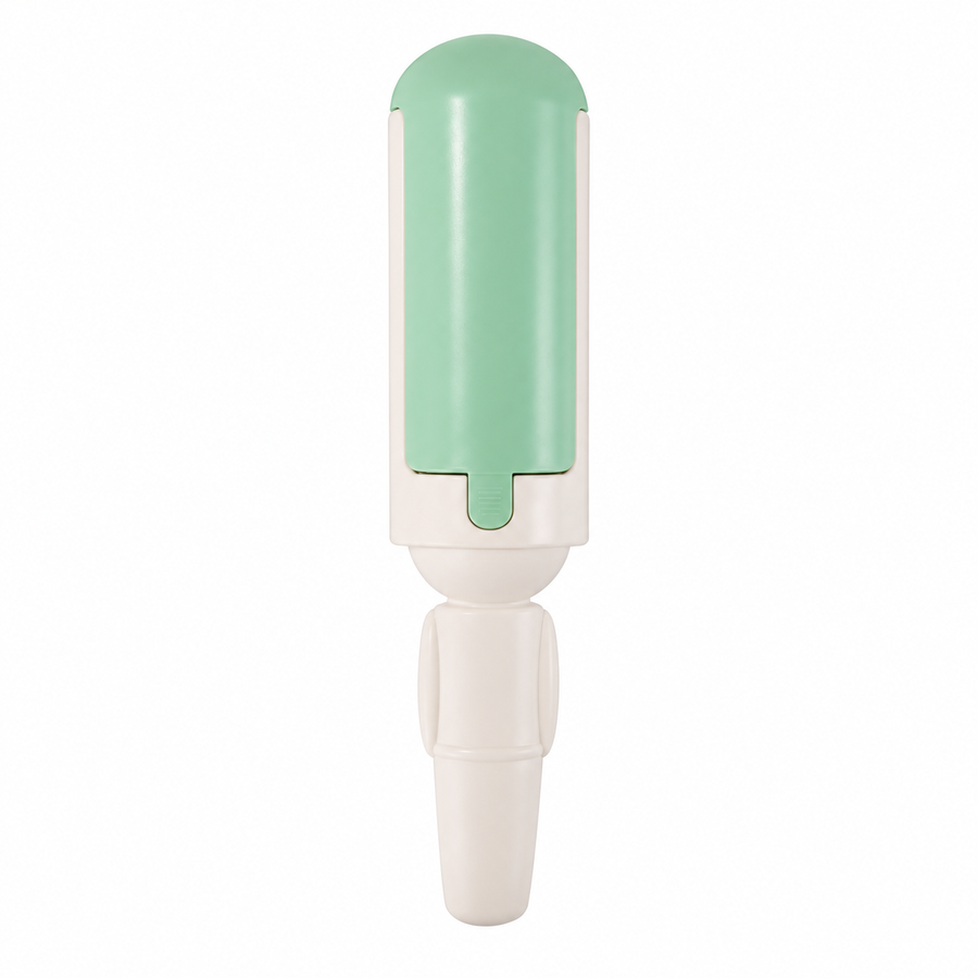 Green reusable pet hair and lint remover roller