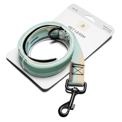 Seafoam Trail 6 ft Pet Leash shown in product packaging mockup.