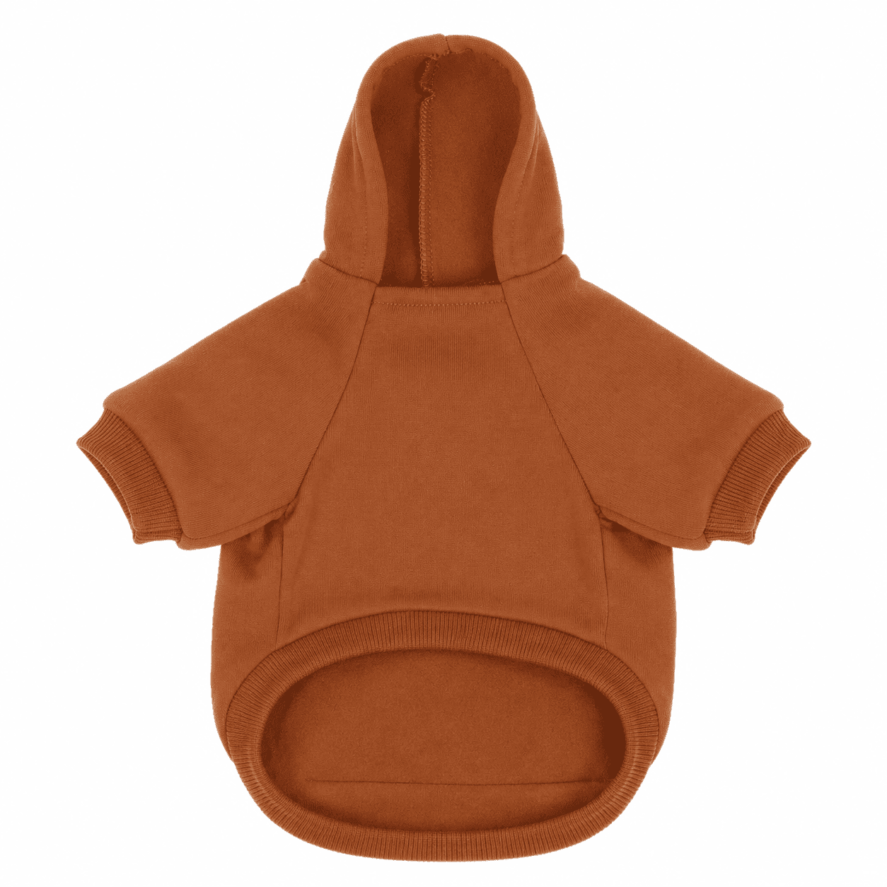 Brown soft fleece pet hoodie product image on a white background