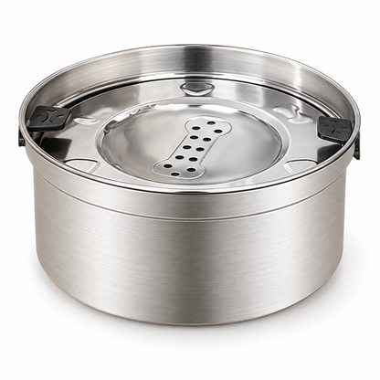 1.2L stainless steel floating pet water bowl with Bones plate design