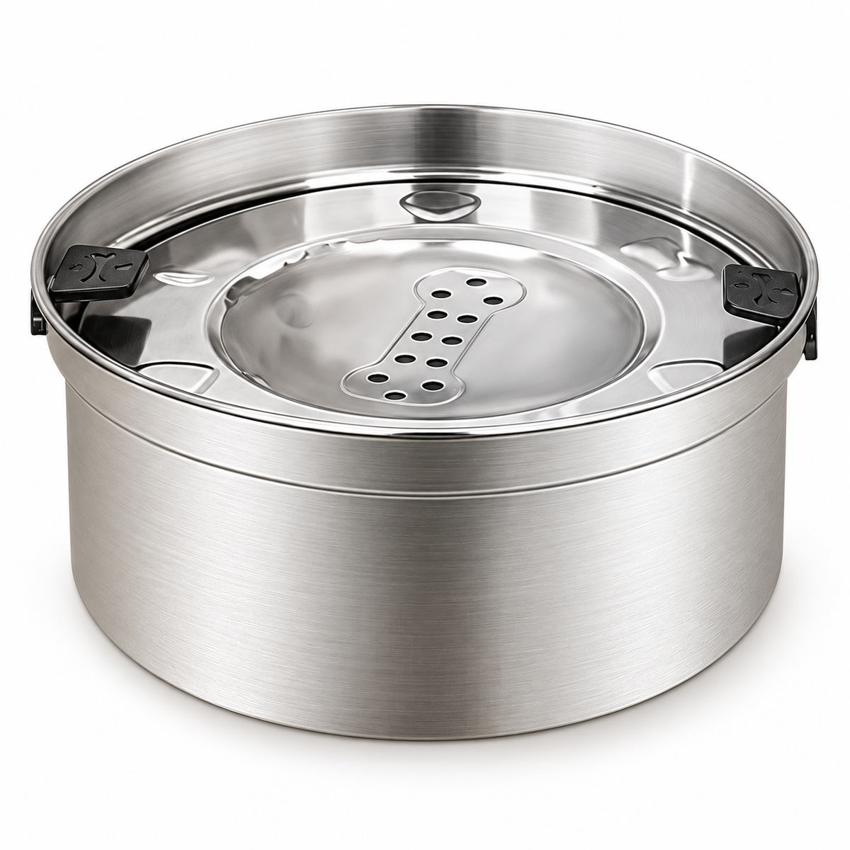 3.2L stainless steel floating pet water bowl with Bones plate design